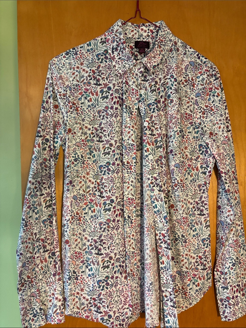 J. Crew Liberty Fabric Floral Button-Up in White with Multicolor Print